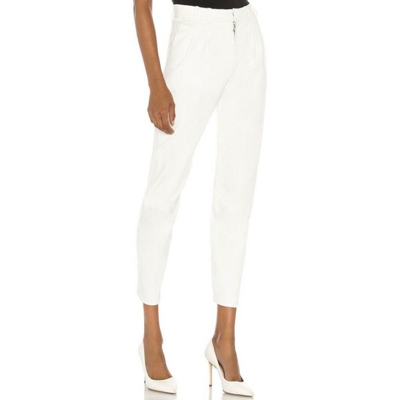 SPRWMN Trouser Pants White Leather Lamb Skin Crop - Picture 3 of 15